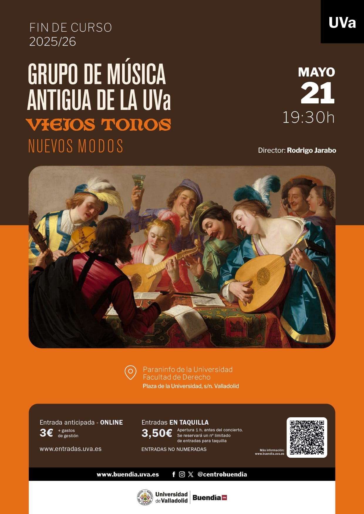 Concierto de fin de curso del grupo de música antigua de la UVa. 21 de mayo de 2026